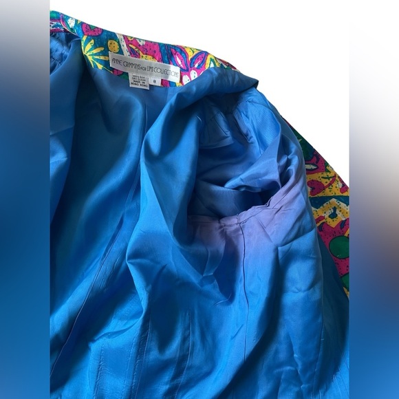 Vintage Anne Crimmins for Umi Collections Silk Blazer Size 8 Floral Rare! - Picture 10 of 11